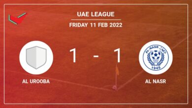 Uae League: Al Urooba seizes a draw versus Al Nasr