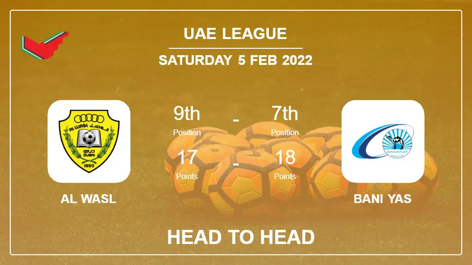 Al Wasl vs Bani Yas: Head to Head stats, Prediction, Statistics - 05-02-2022 - Uae League