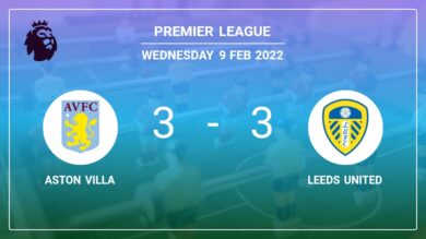 Premier League: Aston Villa and Leeds United draw a frantic match 3-3 on Wednesday