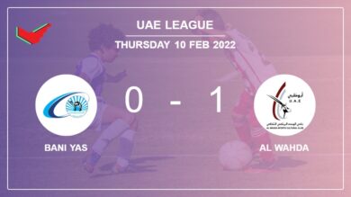 Al Wahda 1-0 Bani Yas: conquers 1-0 with a goal scored by F. Al