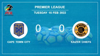 Premier League: Cape Town City draws 0-0 with Kaizer Chiefs on Tuesday