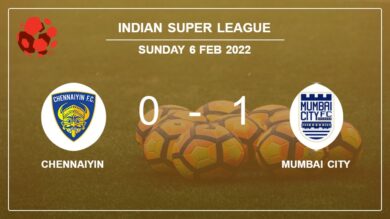 Mumbai City 1-0 Chennaiyin: defeats 1-0 with a late goal scored by V. Singh