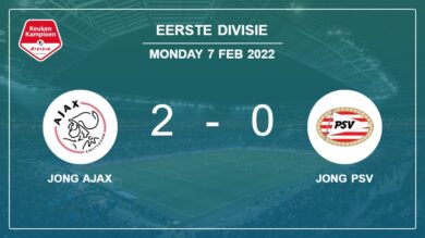 Eerste Divisie: Jong Ajax beats Jong PSV 2-0 on Monday