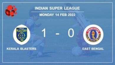 Kerala Blasters 1-0 East Bengal: tops 1-0 with a goal scored by E. Sipovic