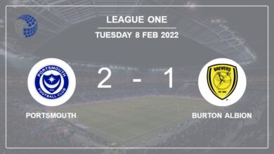 League One: Portsmouth prevails over Burton Albion 2-1