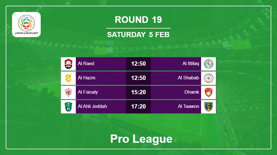 Saudi Arabia Pro League  Round-19 2022-02-05 matches