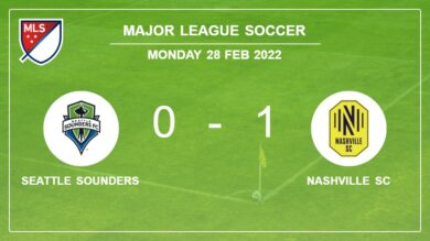 Major League Soccer: Seattle Sounders draws 0-0 with Nashville SC on Sunday