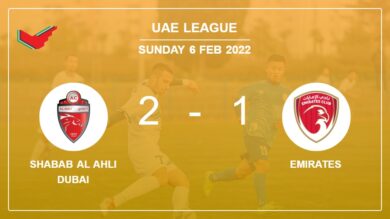 Uae League: Shabab Al Ahli Dubai tops Emirates 2-1