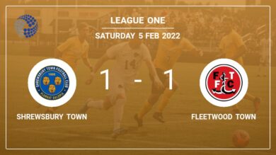 Shrewsbury Town 1-1 Fleetwood Town: Draw on Saturday