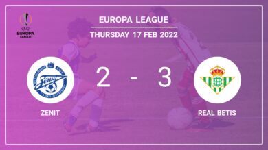 Europa League: Real Betis conquers Zenit 3-2