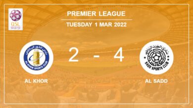Premier League: Al Sadd overcomes Al Khor 4-2