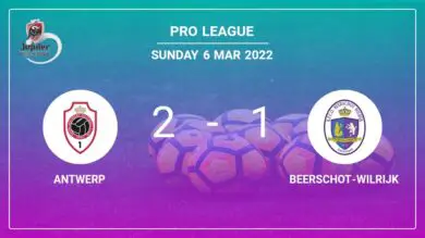 Antwerp recovers a 0-1 deficit to prevail over Beerschot-Wilrijk 2-1 with M. Frey scoring 2 goals