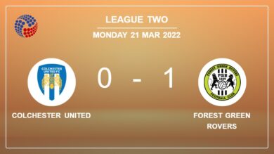 Forest Green Rovers 1-0 Colchester United: prevails over 1-0 with a goal scored by M. Stevens