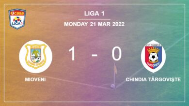 Mioveni 1-0 Chindia Târgovişte: tops 1-0 with a goal scored by B. Rusu