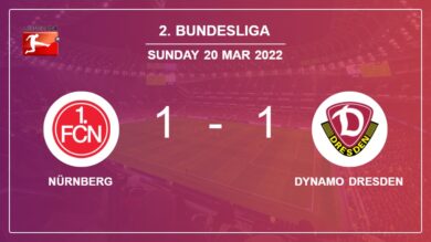Nürnberg 1-1 Dynamo Dresden: Draw on Sunday