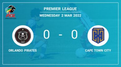 Premier League: Orlando Pirates draws 0-0 with Cape Town City on Wednesday