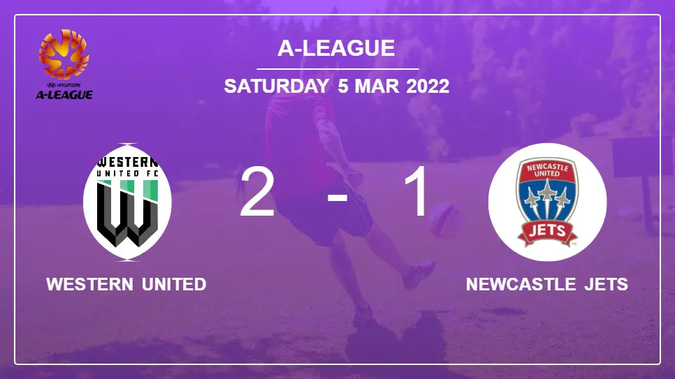 Western United conquers Newcastle Jets 2-1 with L. Lacroix scoring a double