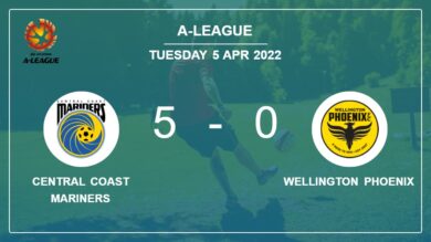 A-League: Central Coast Mariners wipes out Wellington Phoenix 5-0 with ...