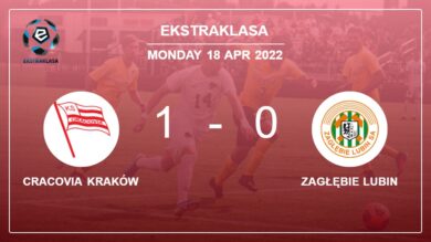 Cracovia Kraków 1-0 Zagłębie Lubin: prevails over 1-0 with a goal scored by K. Pestka