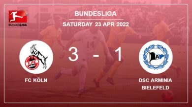 Bundesliga: FC Köln conquers DSC Arminia Bielefeld 3-1