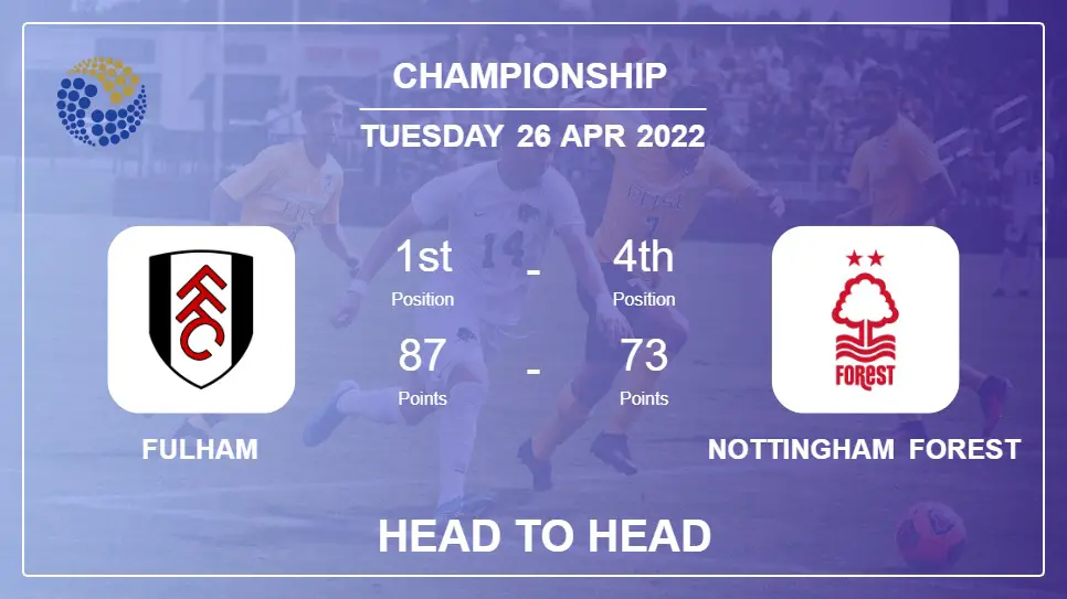 Fulham vs Nottingham Forest: Head to Head stats, Prediction, Statistics - 26-04-2022 - Championship