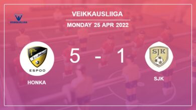 Veikkausliiga: Honka wipes out SJK 5-1 showing huge dominance