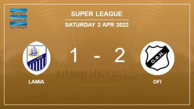 Super League: OFI beats Lamia 2-1