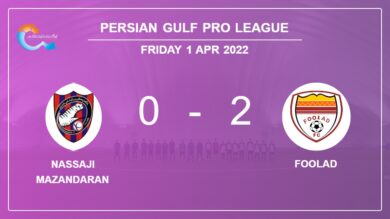Persian Gulf Pro League: A. Rezavand scores 2 goals to give a 2-0 win to Foolad over Nassaji Mazandaran