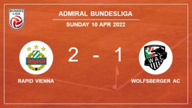 Admiral Bundesliga: Rapid Vienna overcomes Wolfsberger AC 2-1