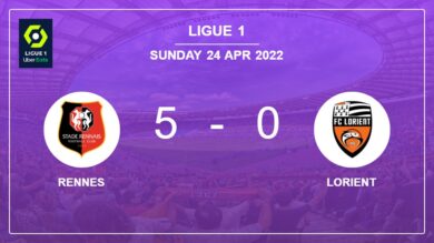 Ligue 1: Rennes demolishes Lorient 5-0 with a fantastic performance