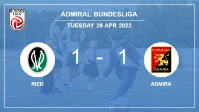 Admiral Bundesliga: Admira steals a draw versus Ried
