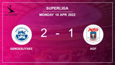 Superliga: SønderjyskE clutches a 2-1 win against AGF 2-1