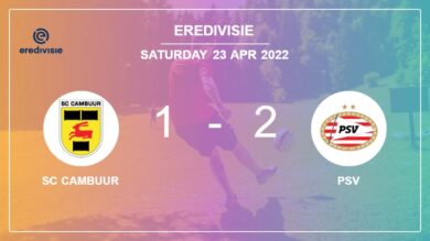Eredivisie: PSV recovers a 0-1 deficit to defeat SC Cambuur 2-1