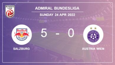Admiral Bundesliga: Salzburg destroys Austria Wien 5-0 with a superb match