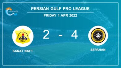 Persian Gulf Pro League: Sepahan beats Sanat Naft 4-2