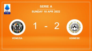 Serie A: Udinese steals a 2-1 win against Venezia 2-1