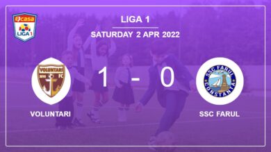 Voluntari 1-0 SSC Farul: tops 1-0 with a late goal scored by Ricardinho