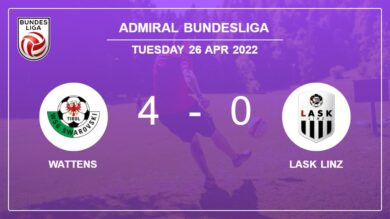 Admiral Bundesliga: Wattens annihilates LASK Linz 4-0 playing a great match