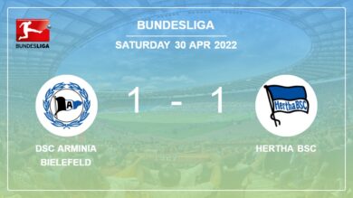 Bundesliga: DSC Arminia Bielefeld clutches a draw versus Hertha BSC