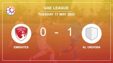 Al Urooba 1-0 Emirates: beats 1-0 with a goal scored by A. Madan
