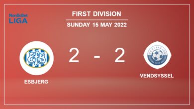 First Division: Esbjerg and Vendsyssel draw 2-2 on Sunday