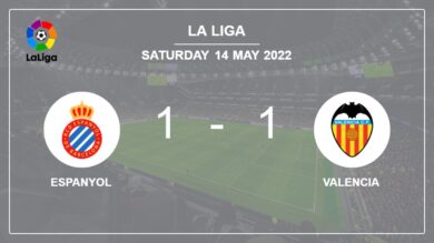 Espanyol 1-1 Valencia: Draw on Saturday
