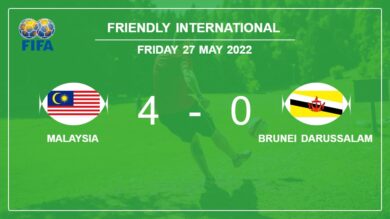 Friendly International: Malaysia demolishes Brunei Darussalam 4-0