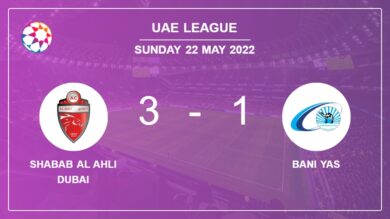 Uae League: Shabab Al Ahli Dubai prevails over Bani Yas 3-1 after recovering from a 0-1 deficit