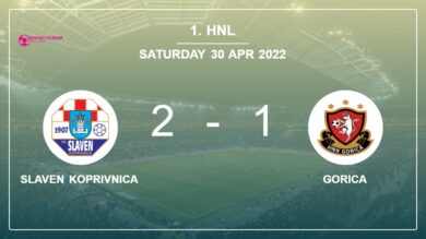 1. HNL: Slaven Koprivnica recovers a 0-1 deficit to top Gorica 2-1