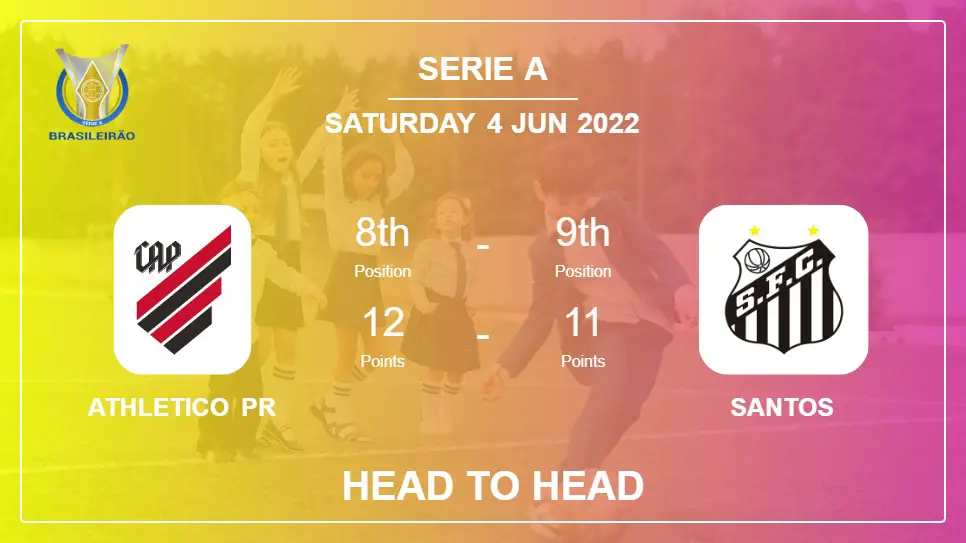 Head to Head stats Athletico PR vs Santos: Prediction, Odds - 04-06-2022 - Serie A