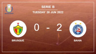 Serie B: Bahia overcomes Brusque 2-0 on Tuesday
