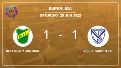 Superliga: Vélez Sarsfield seizes a draw versus Defensa y Justicia