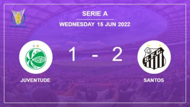 Serie A: Santos recovers a 0-1 deficit to best Juventude 2-1