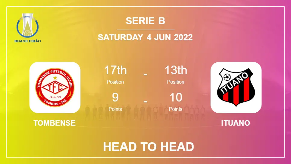 Head to Head stats Tombense vs Ituano: Prediction, Odds - 04-06-2022 - Serie B